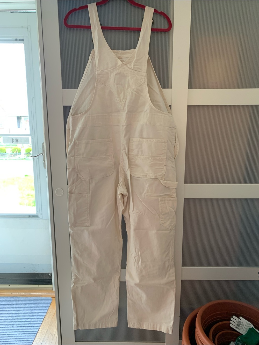 Carhartt Cream White Canvas Bib Overalls - Picture 5 of 6